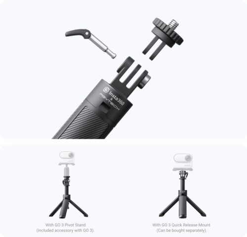 Insta360 Mini Tripod 2-in-1 Tripod Selfie Stick Tripod Action Camera Tripod Vlogging Accessories Compact Camera Mount Portable Tripod Travel Tripod Tripod for Insta360 Adjustable Tripod Lightweight Tripod Smartphone Tripod GoPro Compatible Tripod Stabilizer Mount Tripod for Content Creators Insta360 Accessories Mini Extendable Tripod Camera Support Stand