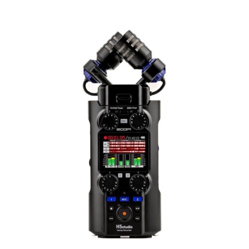 ZOOM H5 Handy Recorder with interchangeable mic system and four-track audio recording for studio and field use
